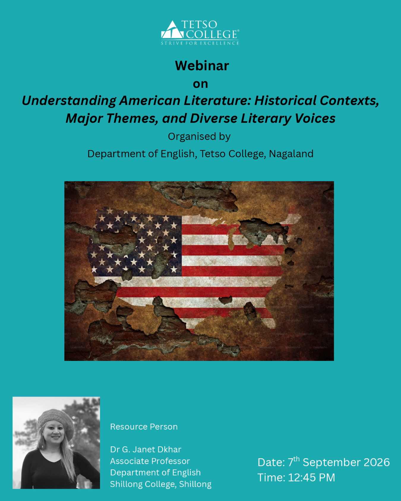 Webinar on “Understanding American Literature: Historical Contexts, Major Themes, and Diverse Literary Voices"