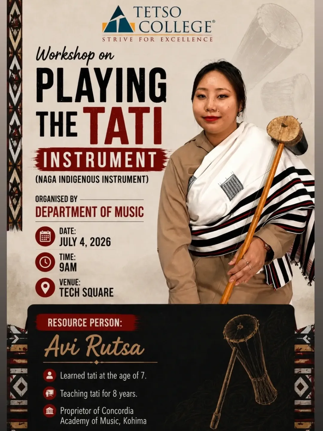 Workshop on Playing the Tati (Naga Indigenous Instrument)